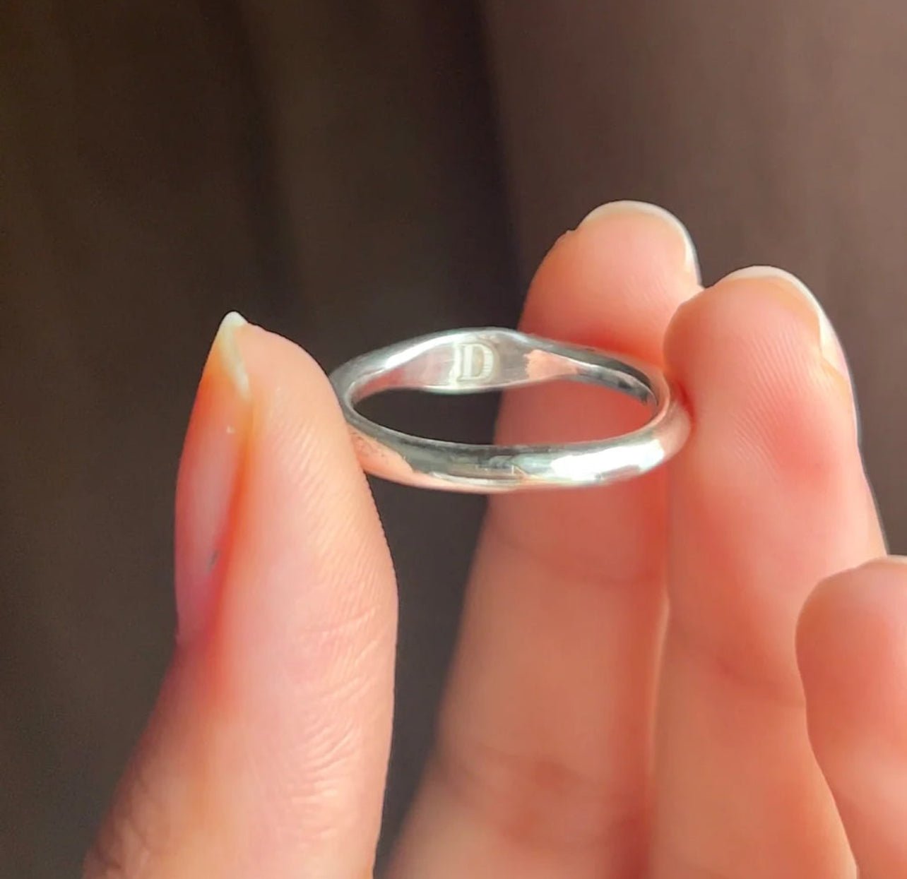 92.5 silver Initial Name ring - Silver Box Original