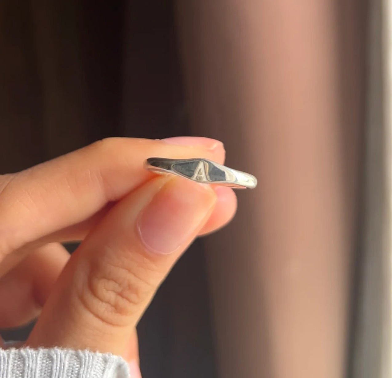 92.5 silver Initial Name ring - Silver Box Original