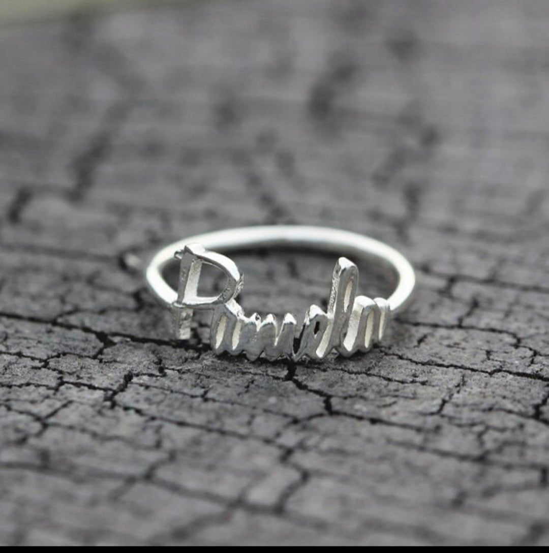 925 Silver Name Ring - Silver Box Original