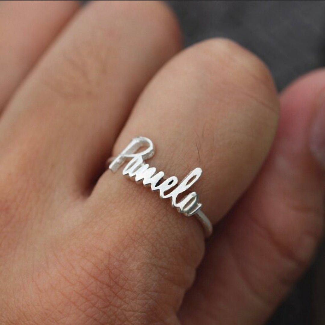 925 Silver Name Ring - Silver Box Original