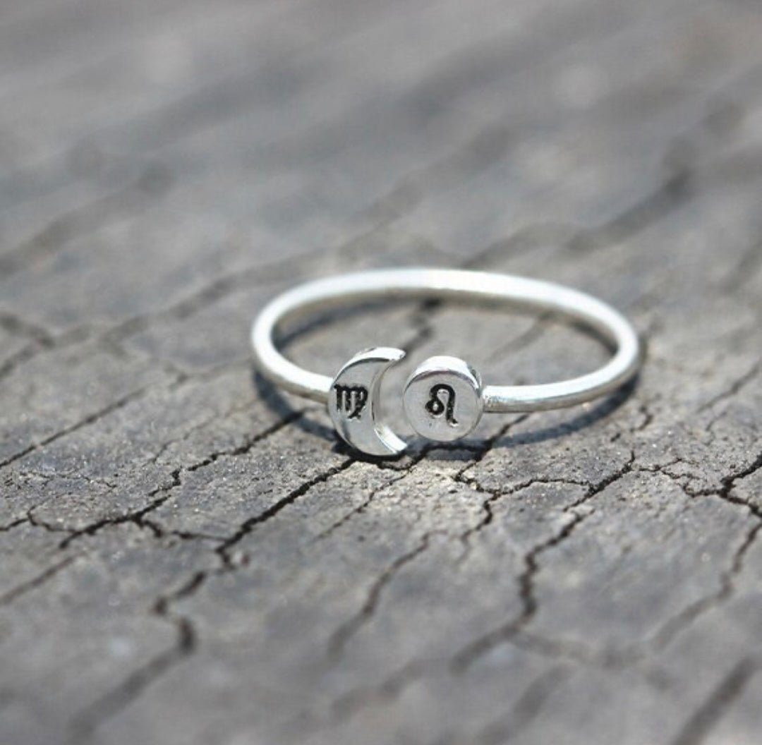 Celestial Elegance: 925 Silver Custom Zodiac Constellation Rings - Silver Box Original