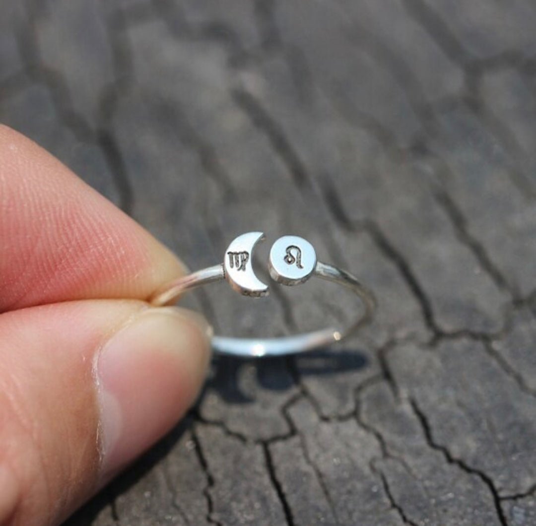 Celestial Elegance: 925 Silver Custom Zodiac Constellation Rings - Silver Box Original