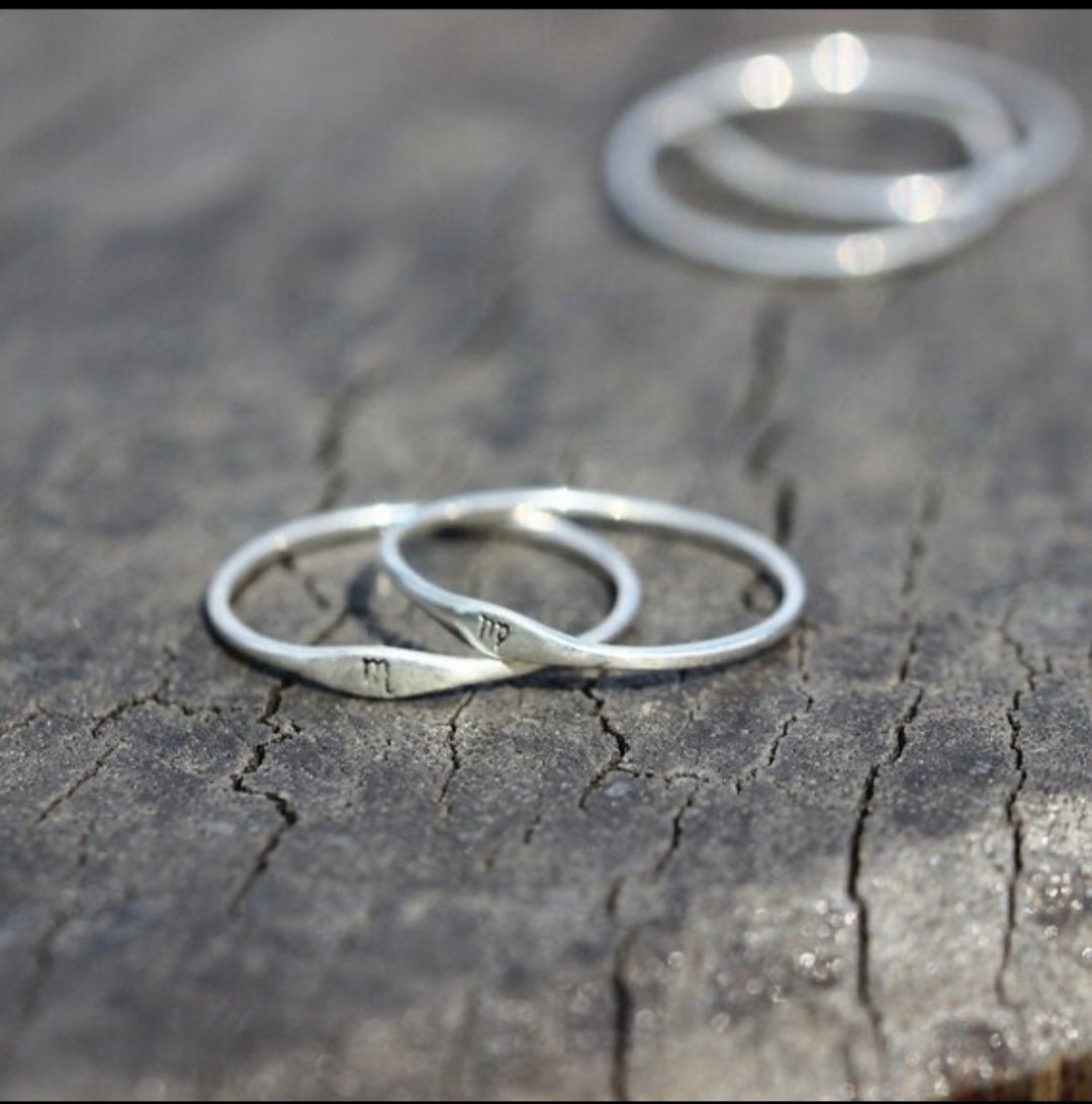 Celestial Elegance: 925 Silver Zodiac Rings - Silver Box Original