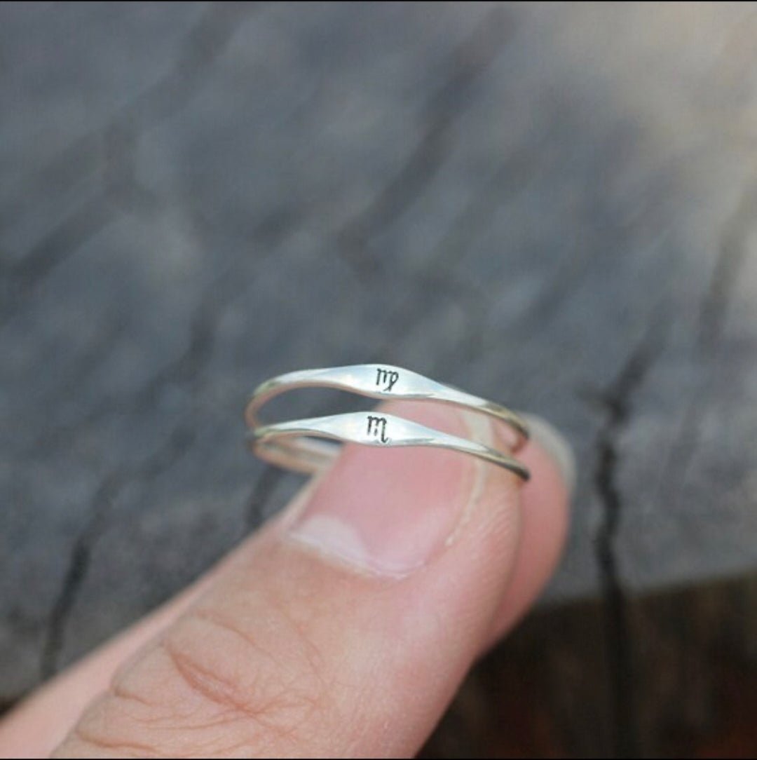 Celestial Elegance: 925 Silver Zodiac Rings - Silver Box Original
