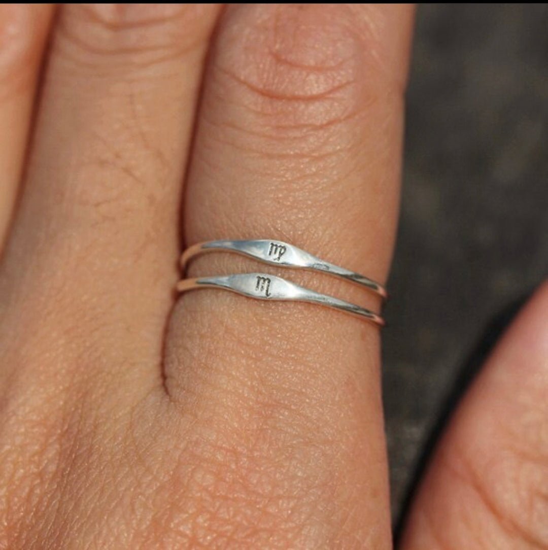 Celestial Elegance: 925 Silver Zodiac Rings - Silver Box Original