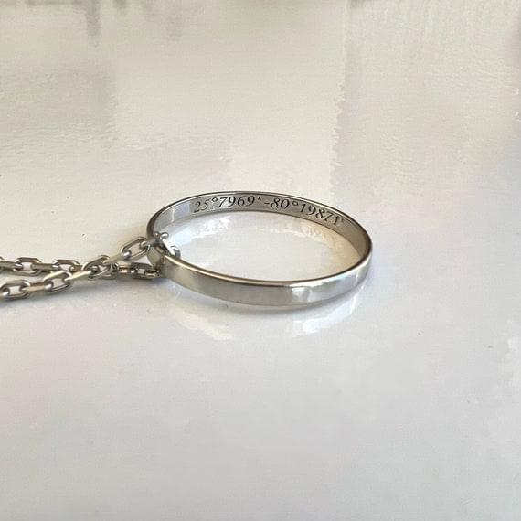 Hidden Message Ring Necklace - Silver Box Original