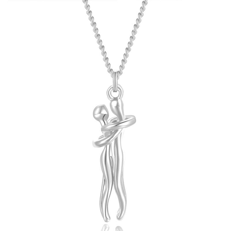 S925 Sterling Silver Hug Necklace - Silver Box Original