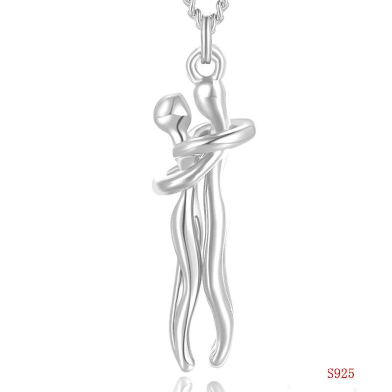 S925 Sterling Silver Hug Necklace - Silver Box Original