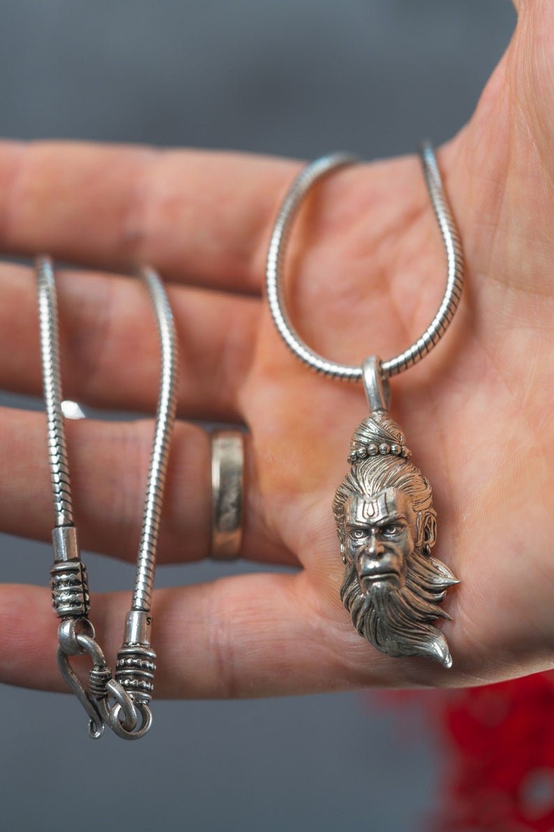 Silver Box Original 925 Lord Hanuman Silver Pendant - Silver Box Original