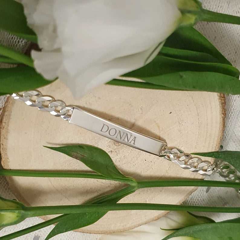 Silver Box Original 925 Silver Engraved Name Bracelet - Silver Box Original