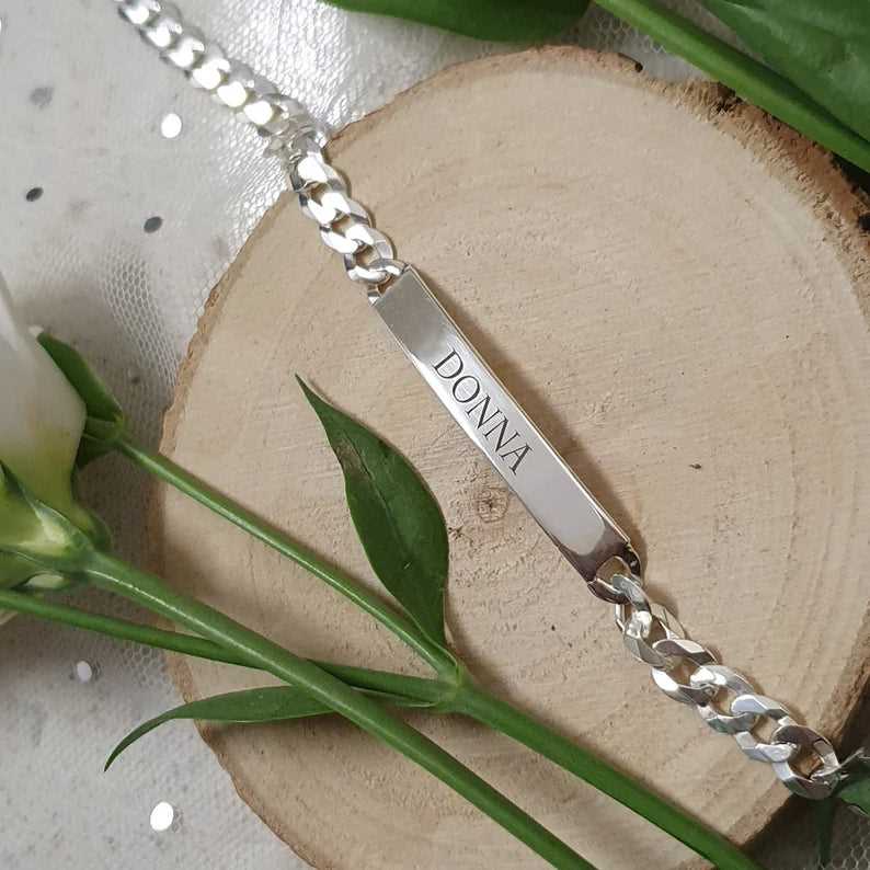 Silver Box Original 925 Silver Engraved Name Bracelet - Silver Box Original