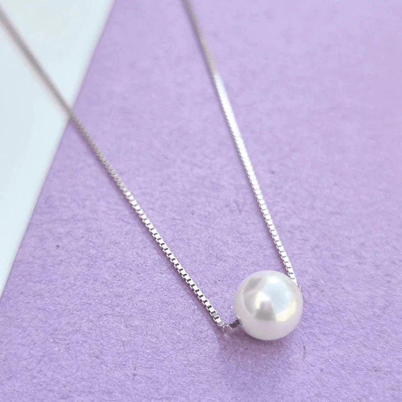 Timeless Elegance: 925 Silver Pearl Ball Elegant Necklace - Silver Box Original