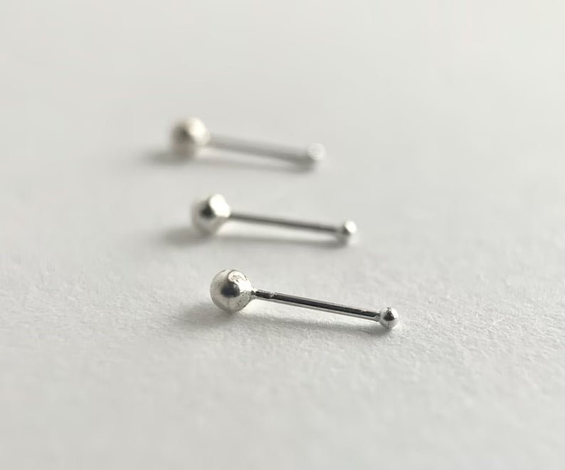 Tiny 2mm Nose Pin in 925 Sterling Silver - Silver Box Original