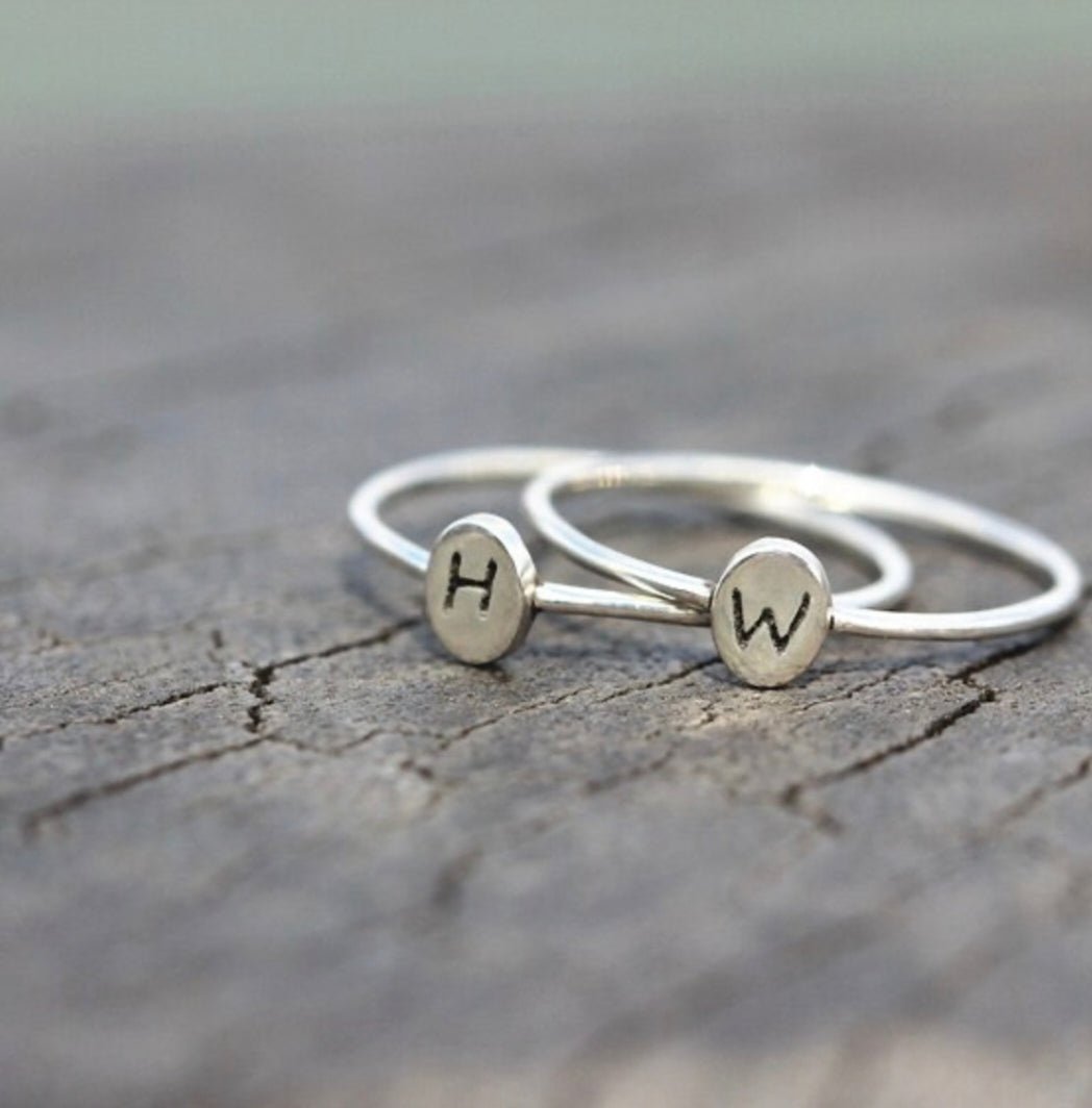 Your Story, Your Style: 925 Silver Custom Initials Rings - Silver Box Original